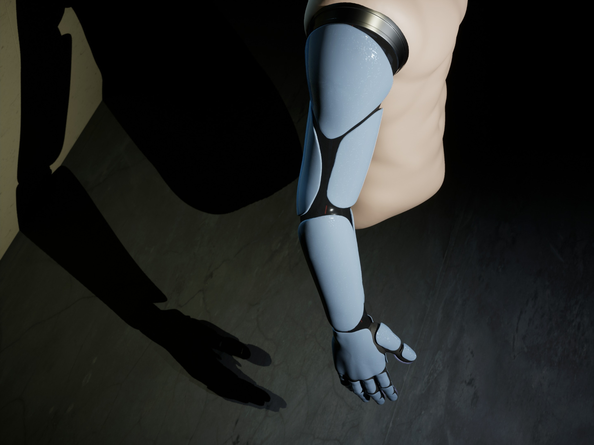 Side view of biomechanical arm